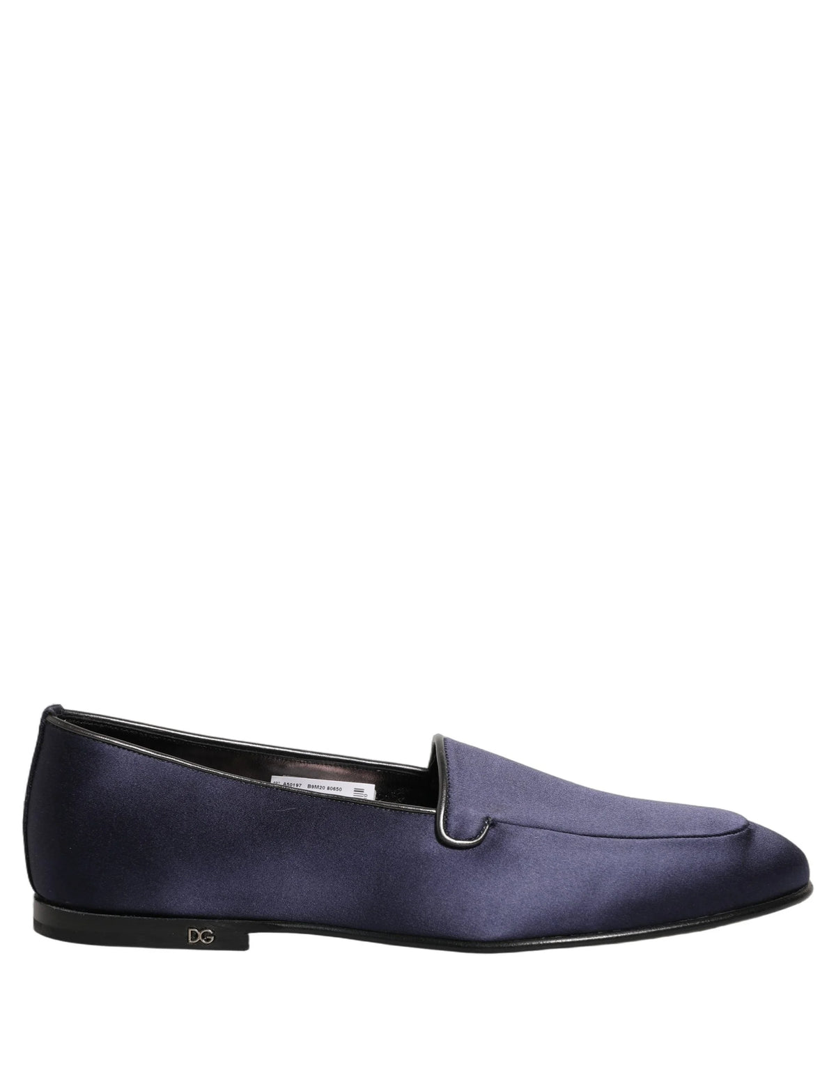 Dolce & Gabbana Blue Satin Logo Slip On Flats Loafers Shoes - EU42/US9