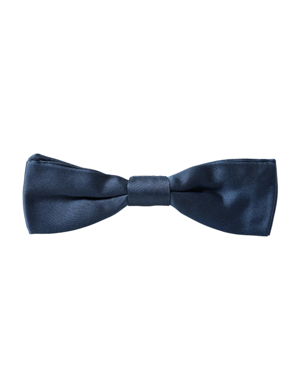 Dolce & Gabbana Blue Satin Silk Adjustable Neck Men Bow Tie - Neckties