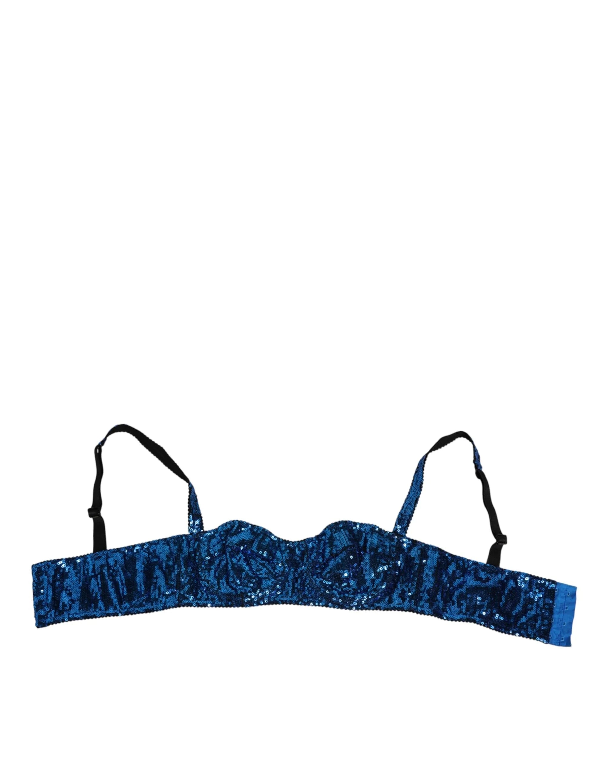 Dolce & Gabbana Blue Sequin Embellished Balconnet Bra Underwear - IT2 | S