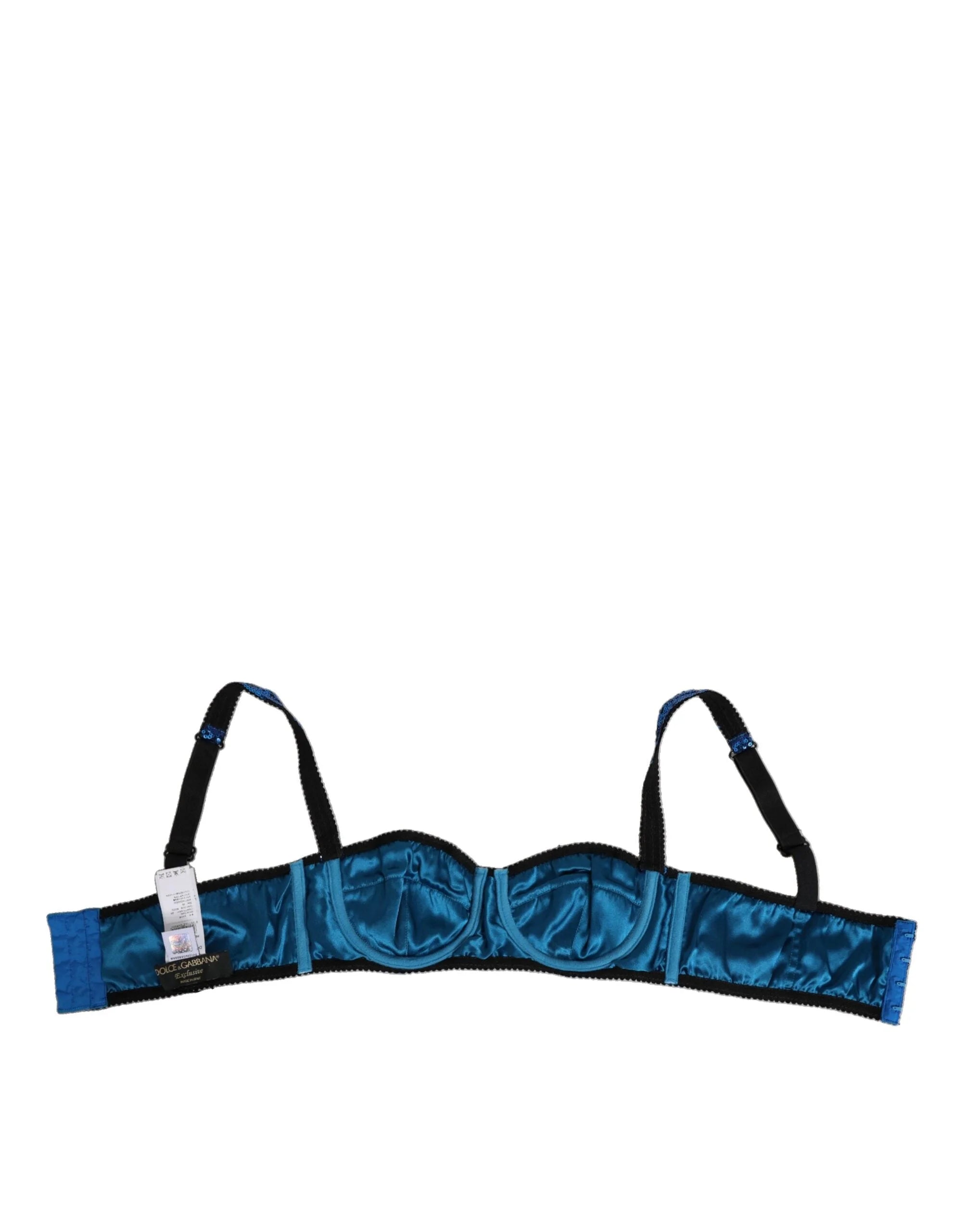 Dolce & Gabbana Blue Sequin Embellished Balconnet Bra Underwear - IT2 | S