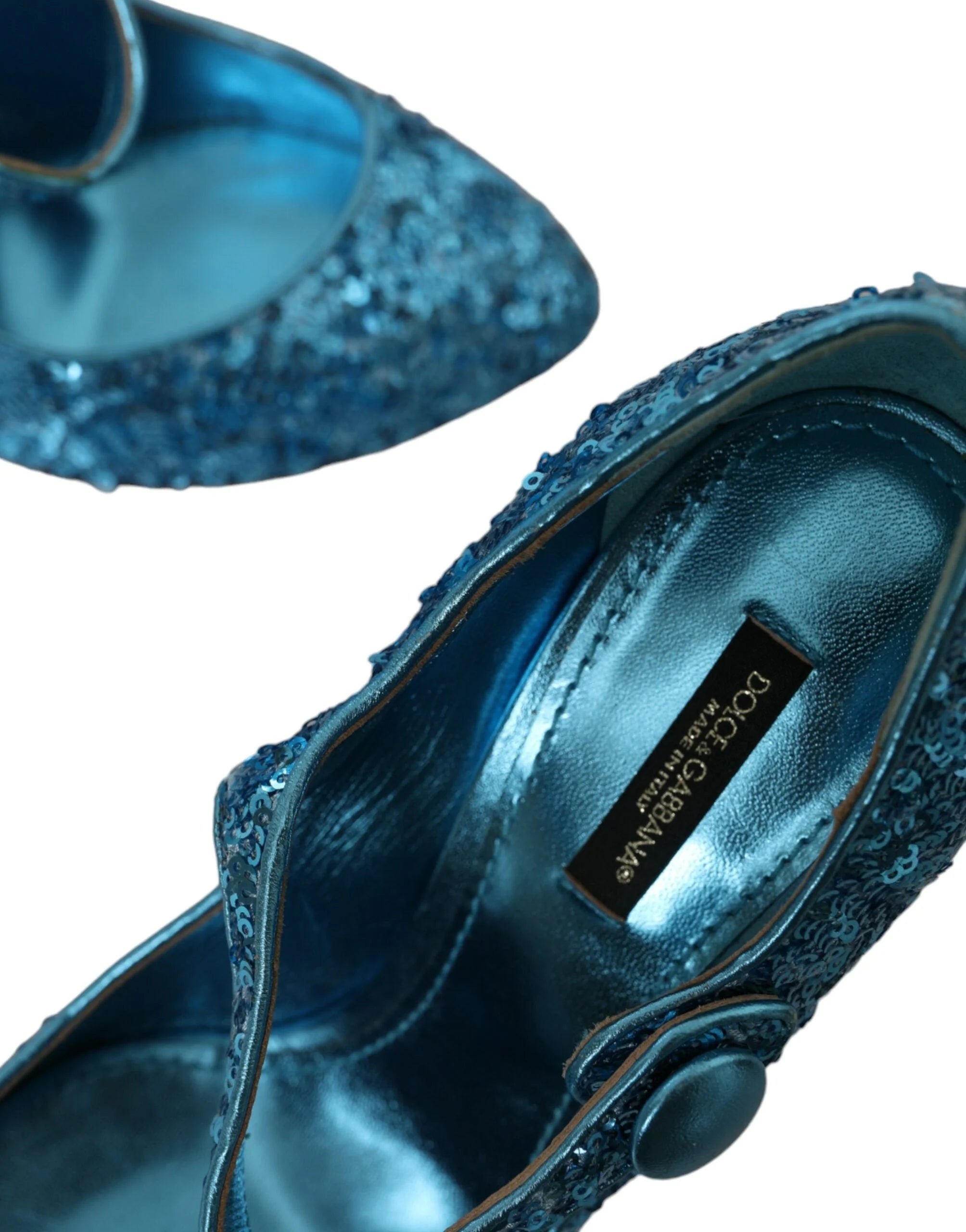 Dolce & Gabbana Blue Sequin Mary Jane Pumps High Heels Shoes - EU39/US8.5