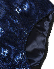 Dolce & Gabbana Blå Paillet Højt Talje Girdle Trusse - IT2 | S