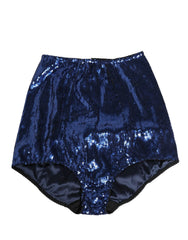 Dolce & Gabbana Blå Pailletthøjt Taljede Girdle Trusseundertøj - IT2 | S