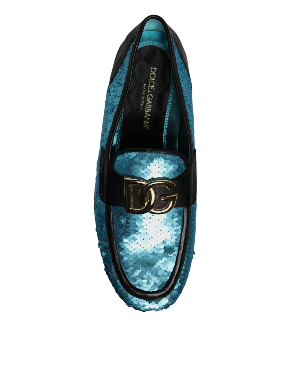 Dolce & Gabbana Blue Sequined Loafers Formal Dress Shoes - EU39/US6 - Flats