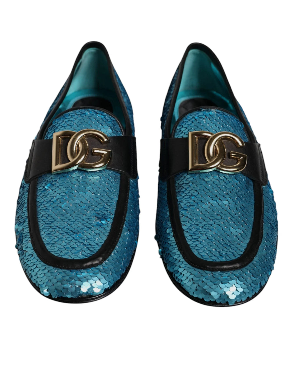 Dolce & Gabbana Blue Sequined Loafers Formal Dress Shoes - EU39/US6 - Flats