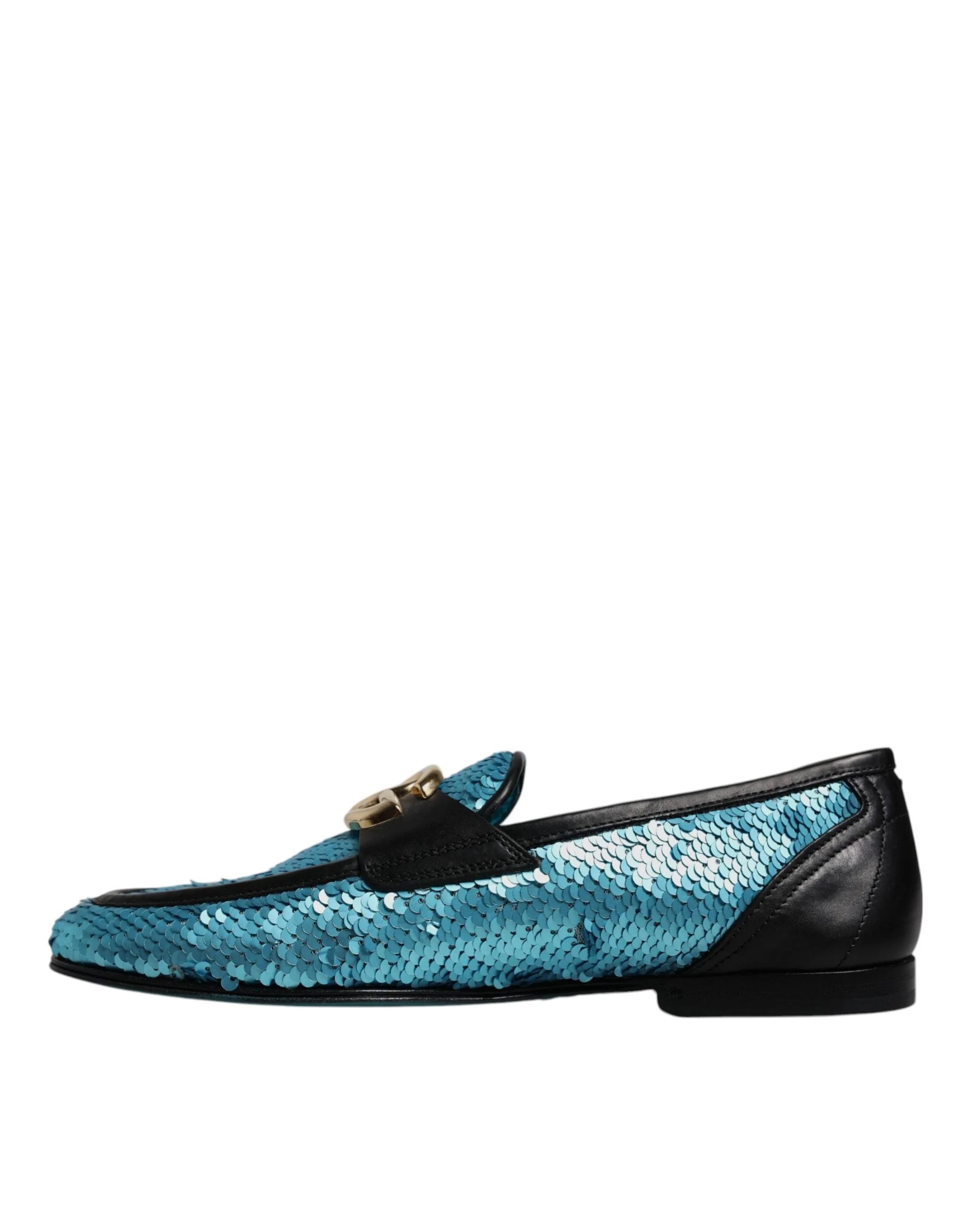 Dolce & Gabbana Blue Sequined Loafers Formal Dress Shoes - EU39/US6 - Flats