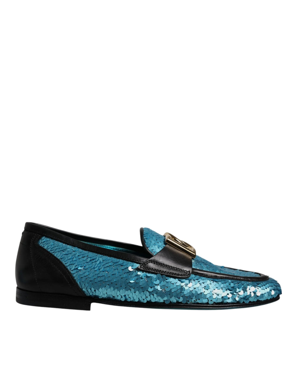 Dolce & Gabbana Blue Sequined Loafers Formal Dress Shoes - EU39/US6 - Flats