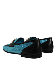 Dolce & Gabbana Blue Sequined Loafers Formal Dress Shoes - EU39/US6 - Flats