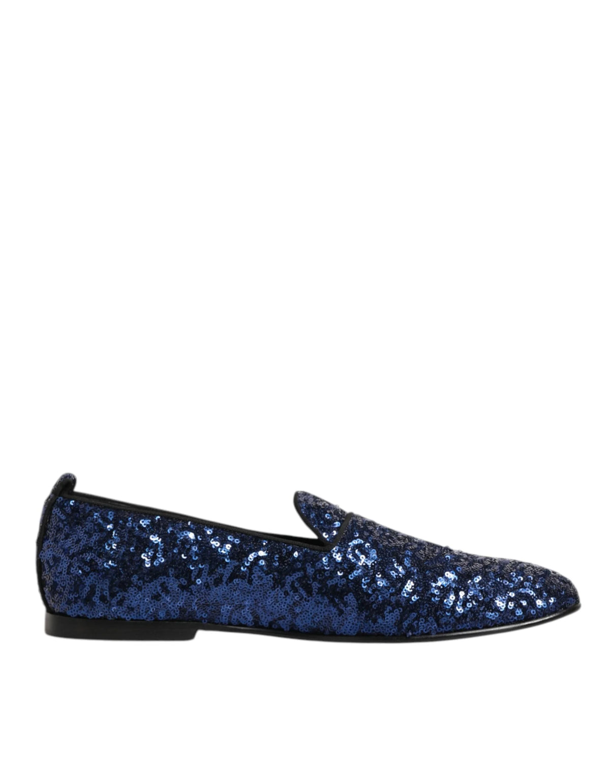 Dolce & Gabbana Blue Sequined Loafers Slippers Men Dress Shoes - Flats