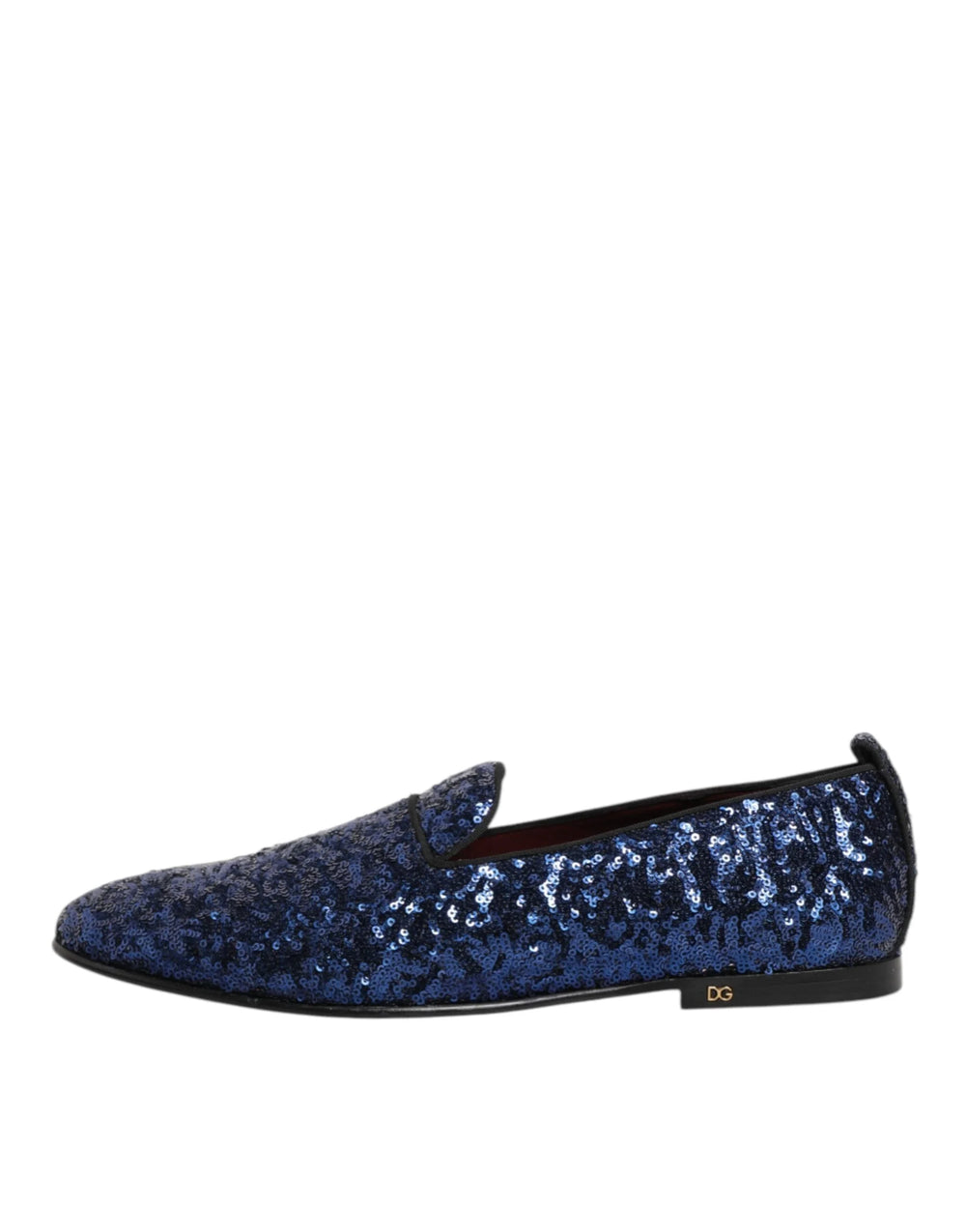 Dolce & Gabbana Blue Sequined Loafers Slippers Men Dress Shoes - Flats