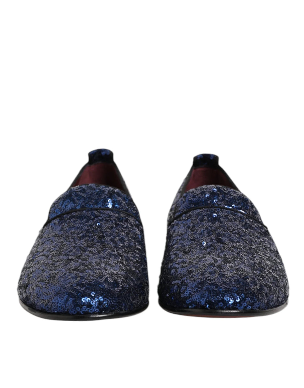 Dolce & Gabbana Blue Sequined Loafers Slippers Men Dress Shoes - Flats