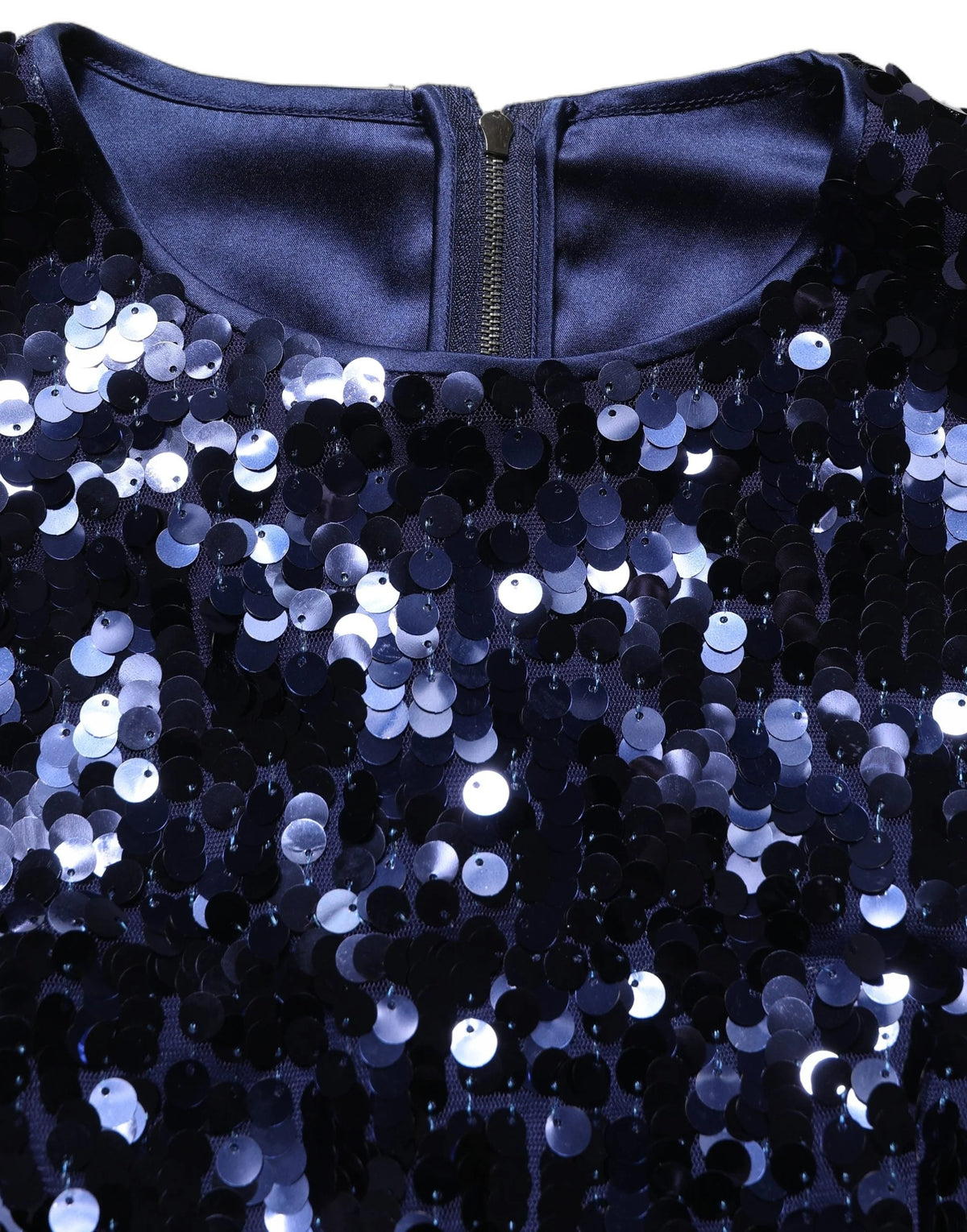 Dolce & Gabbana Blue Sequined Sleeveless Cropped Tank Top