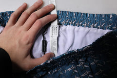 Dolce & Gabbana Blue Shark Print Cropped Beachwear Swimwear - IT4 | S - Swim Boxers