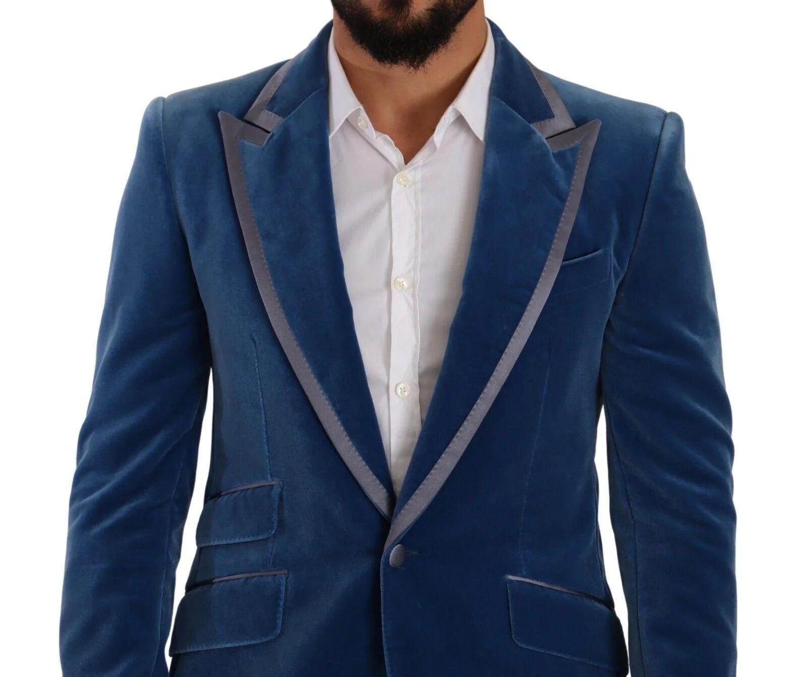 Dolce & Gabbana Blue SICILIA Velvet Slim Fit 2 Piece Suit - IT48 | M - Pant Suits