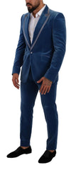 Dolce & Gabbana Blue SICILIA Velvet Slim Fit 2 Piece Suit - IT48 | M - Pant Suits