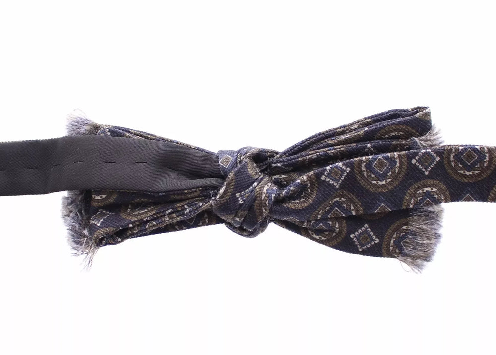 Dolce & Gabbana Blue Silk Baroque Fantasi Tied Bow Tie Papillon - Neckties