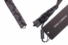 Dolce & Gabbana Blue Silk Baroque Fantasi Tied Bow Tie Papillon - Neckties