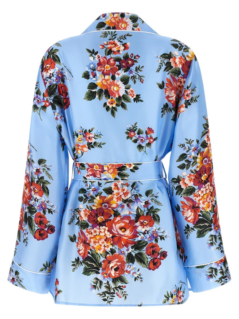 Dolce & Gabbana Blue Silk Blouse