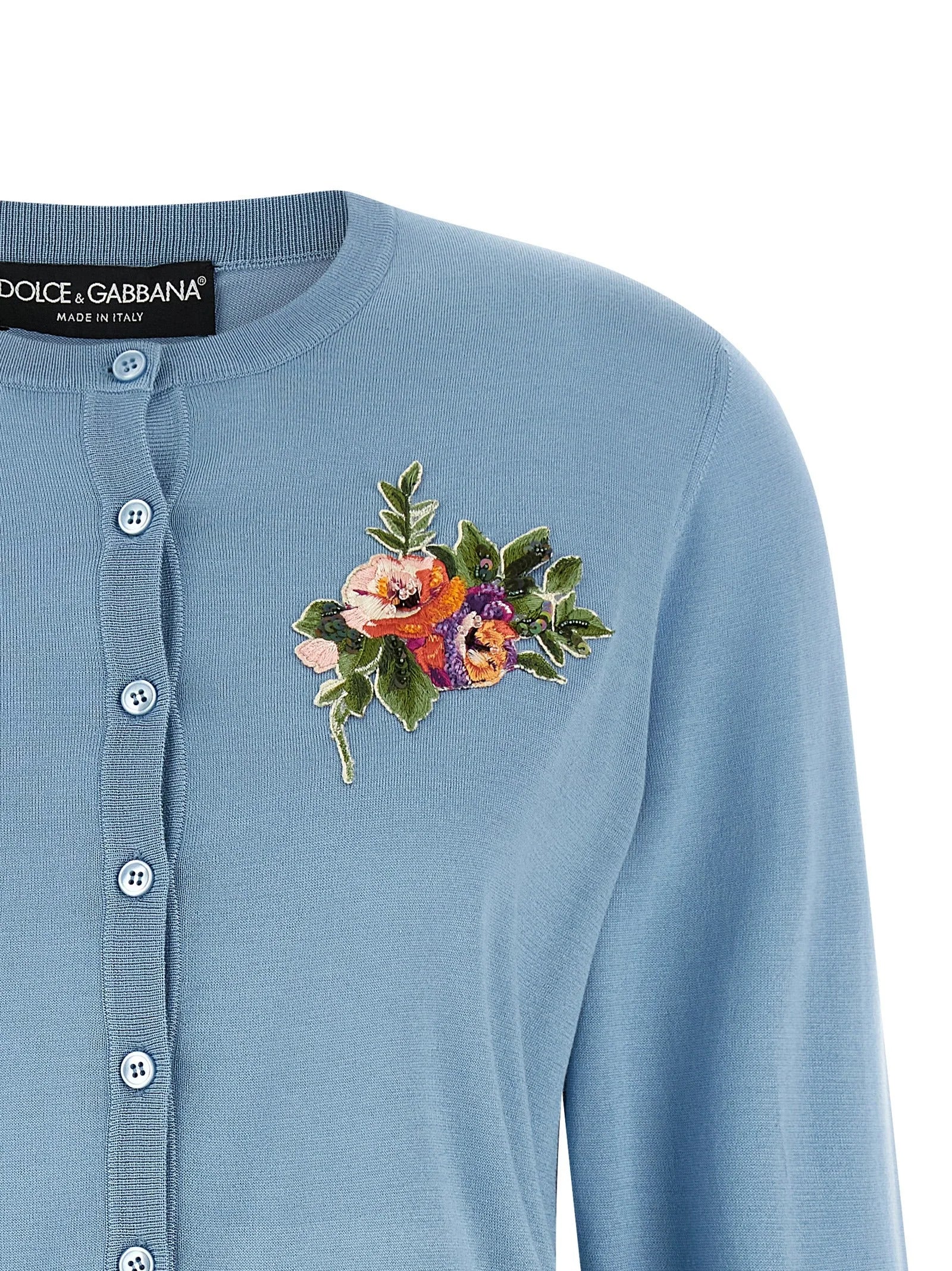 Dolce & Gabbana Blue Silk Cardigan - IT44