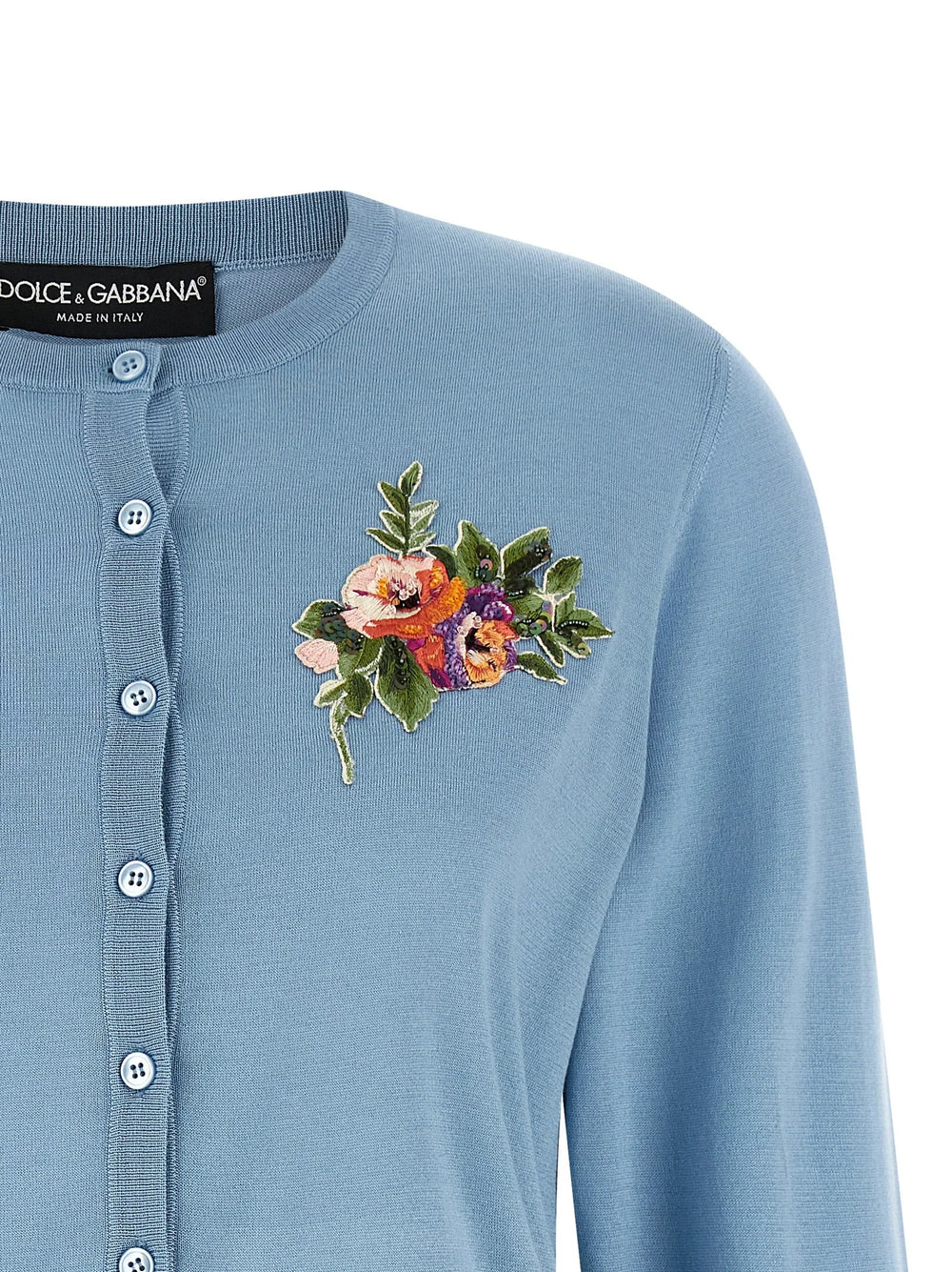 Dolce & Gabbana Blue Silk Cardigan - IT44