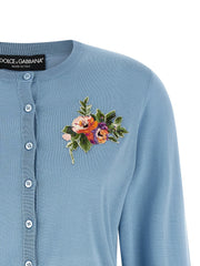 Dolce & Gabbana Blue Silk Cardigan - IT44