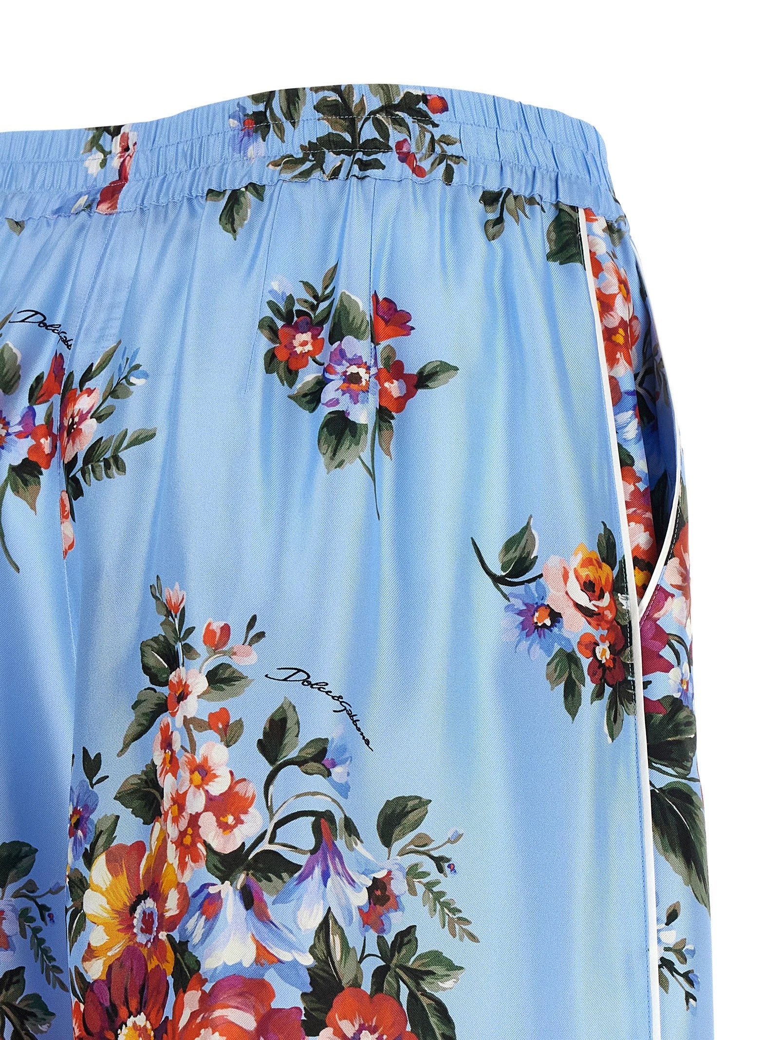 Dolce & Gabbana Blue Silk Casual Pants - IT42