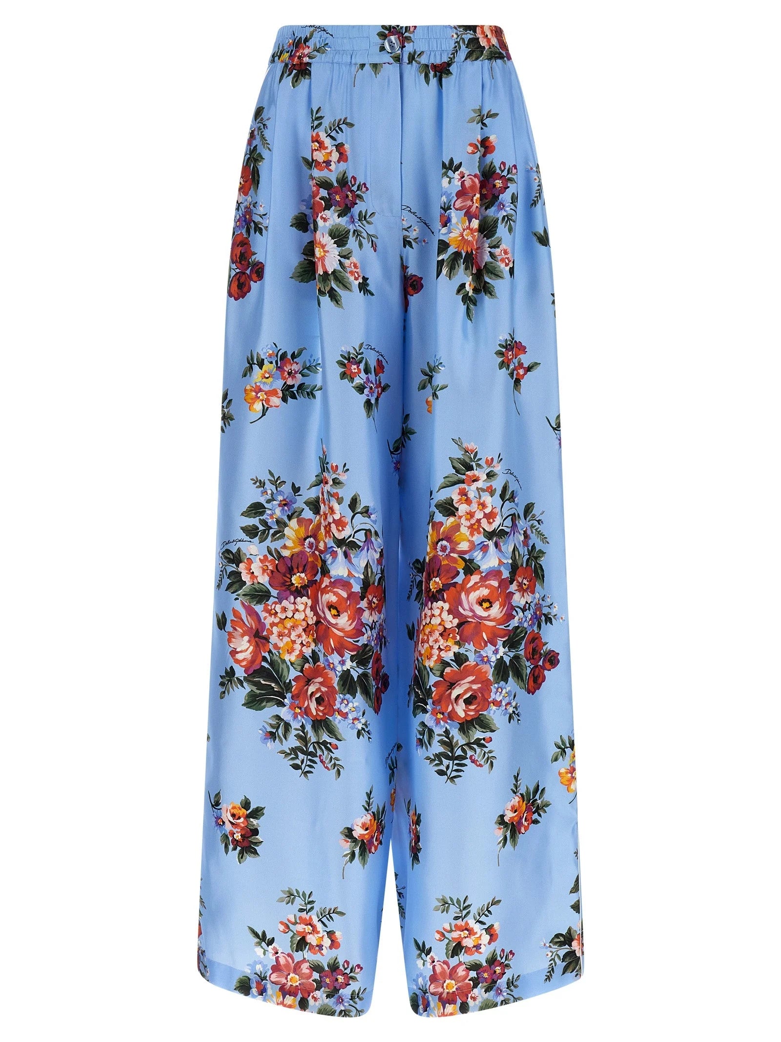 Dolce & Gabbana Blue Silk Casual Pants - IT42