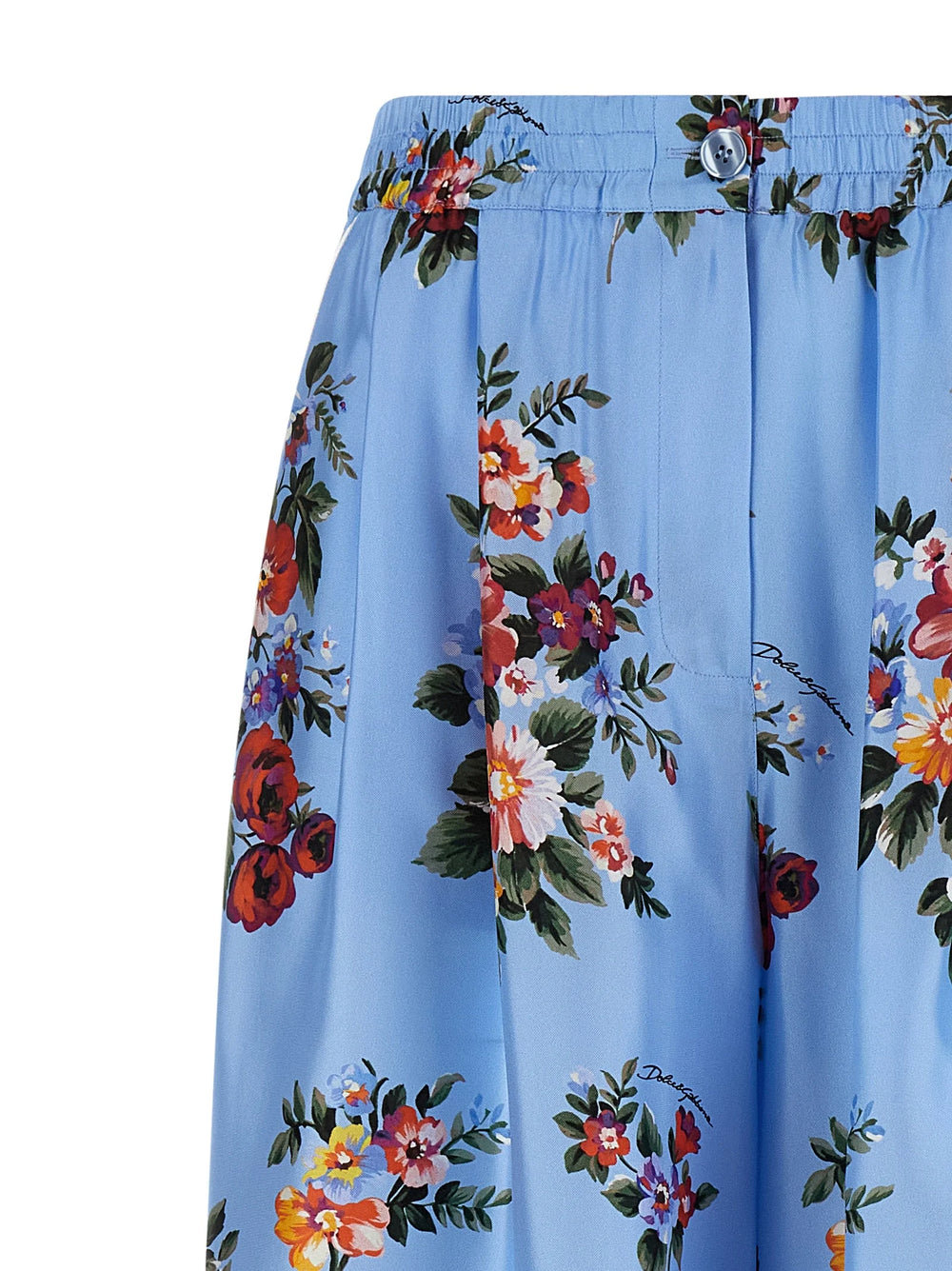 Dolce & Gabbana Blue Silk Casual Pants - IT42