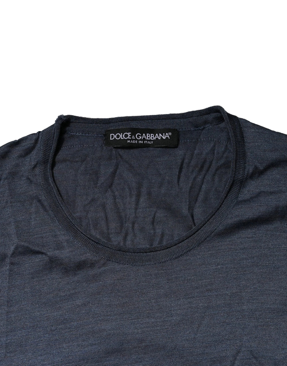 Dolce & Gabbana Blue Silk Crew Neck Long Sleeves Men T-shirt - IT50 | L - T-Shirts