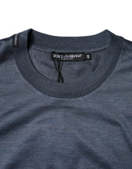 Dolce & Gabbana Blue Silk Crew Neck Short Sleeves Men T-shirt