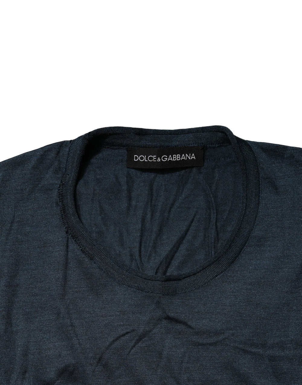 Dolce & Gabbana Blue Silk Crew Neck Short Sleeves Men T-Shirt - IT50 | L - T-Shirts