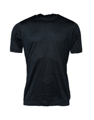 Dolce & Gabbana Blue Silk Crew Neck Short Sleeves Men T-Shirt - IT50 | L