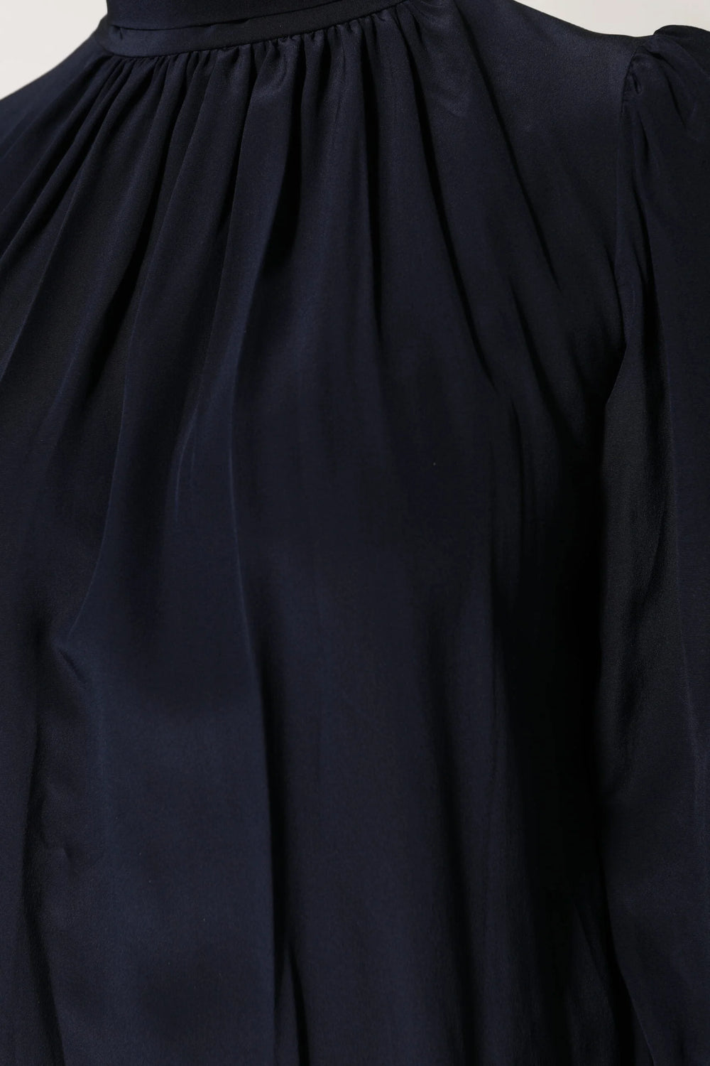 Dolce & Gabbana Blue Silk Mock Neck Long Sleeves Blouse Top - IT40|S - Blouses