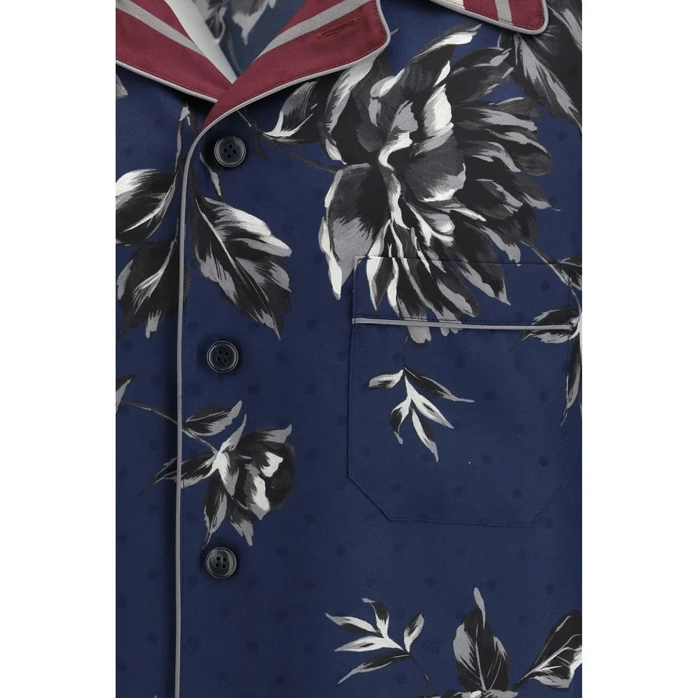 Dolce & Gabbana Blue Silk Pattern Shirt