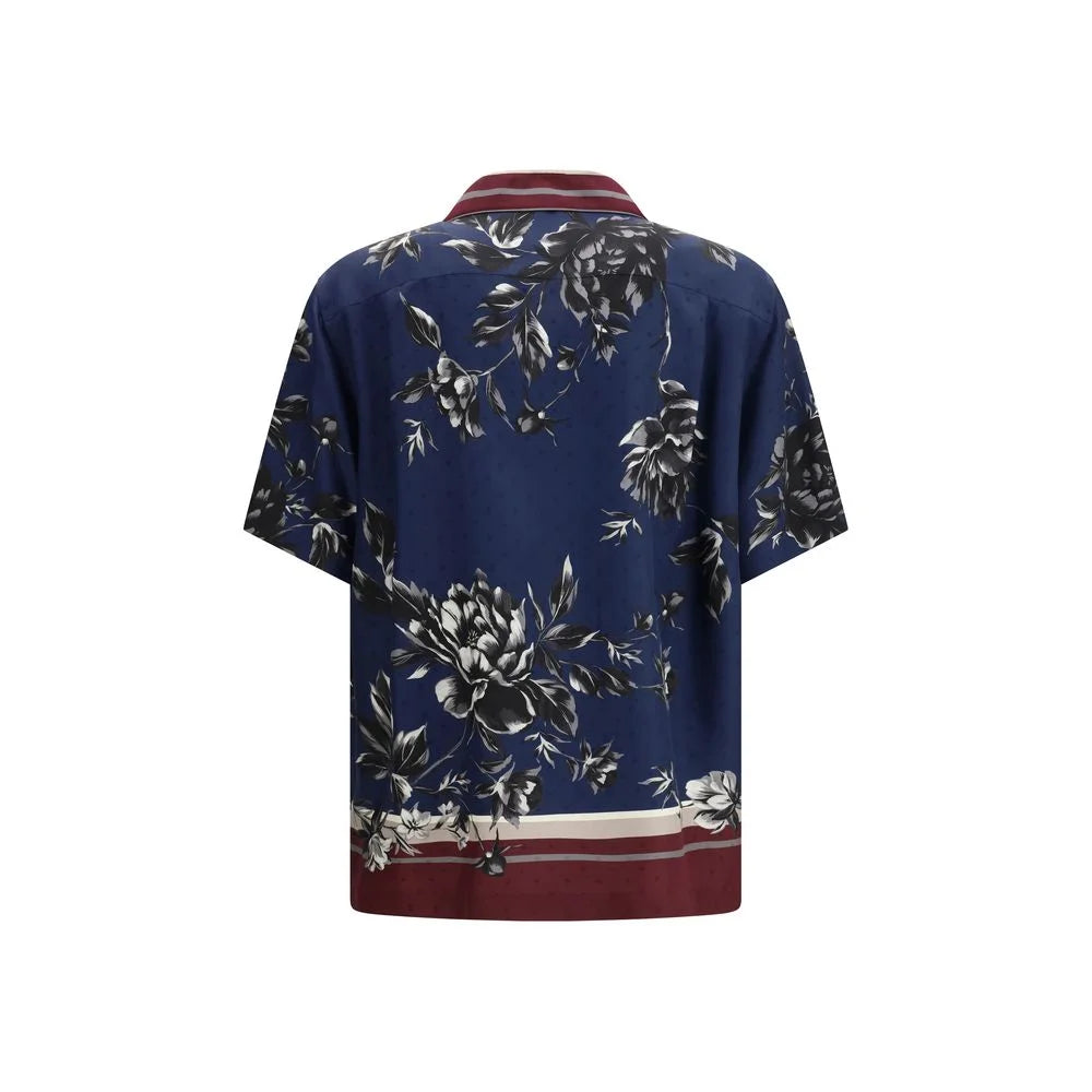 Dolce & Gabbana Blue Silk Pattern Shirt