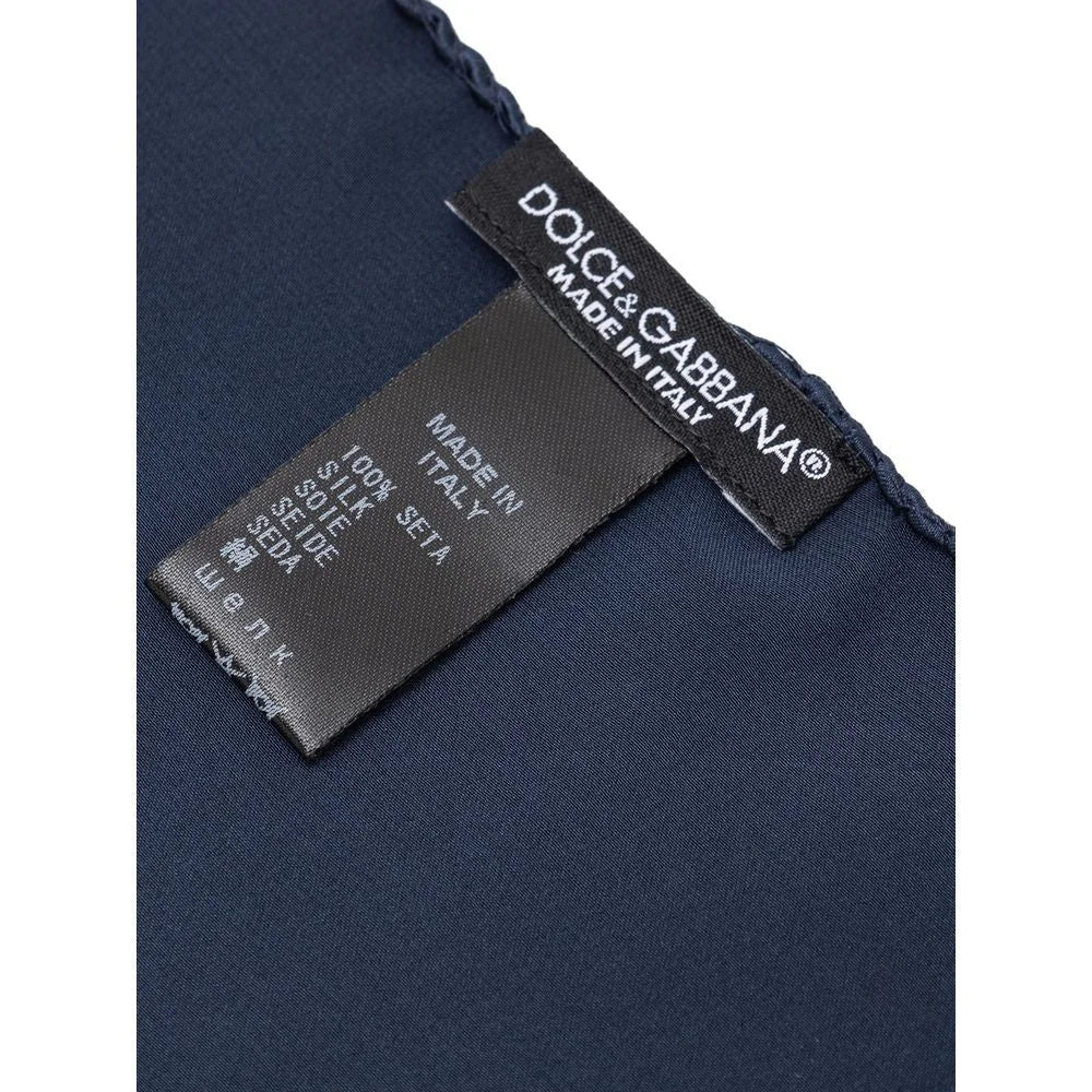 Dolce & Gabbana Blue Silk Pocket Square - Handkerchiefs
