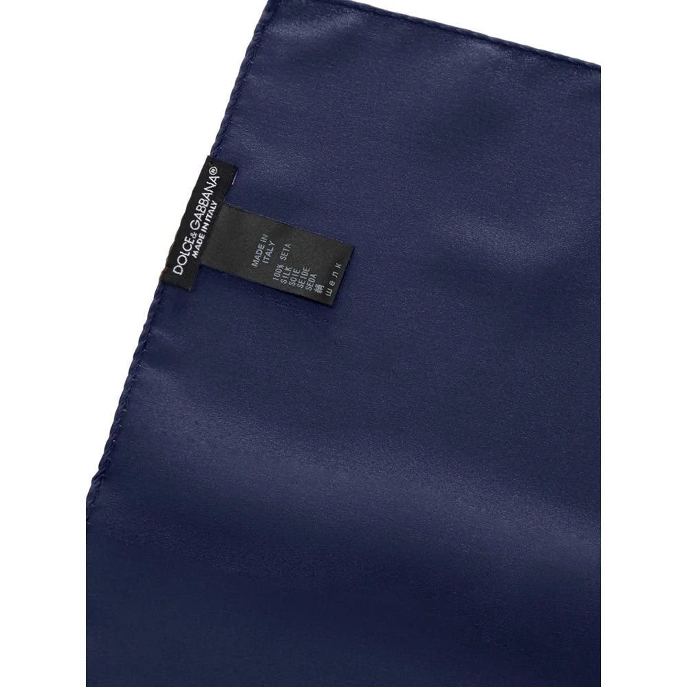 Dolce & Gabbana Blue Silk Pocket Square - Handkerchiefs