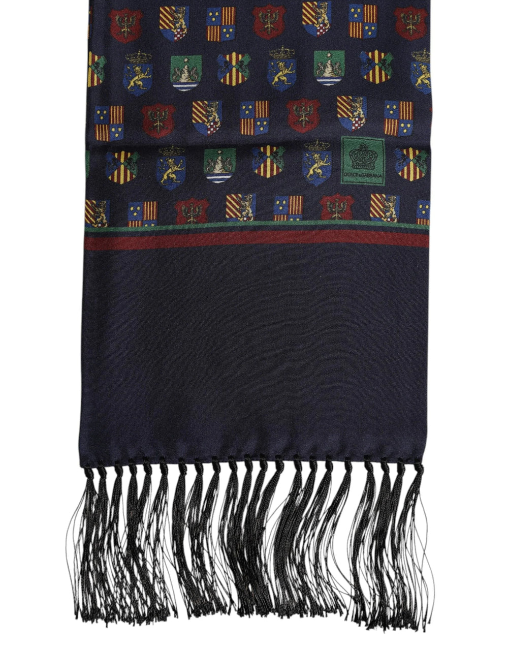 Dolce & Gabbana Blue Silk Printed Fringes Foulard Scarf - Scarves & Shawls
