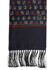 Dolce & Gabbana Blue Silk Printed Fringes Foulard Scarf - Scarves & Shawls