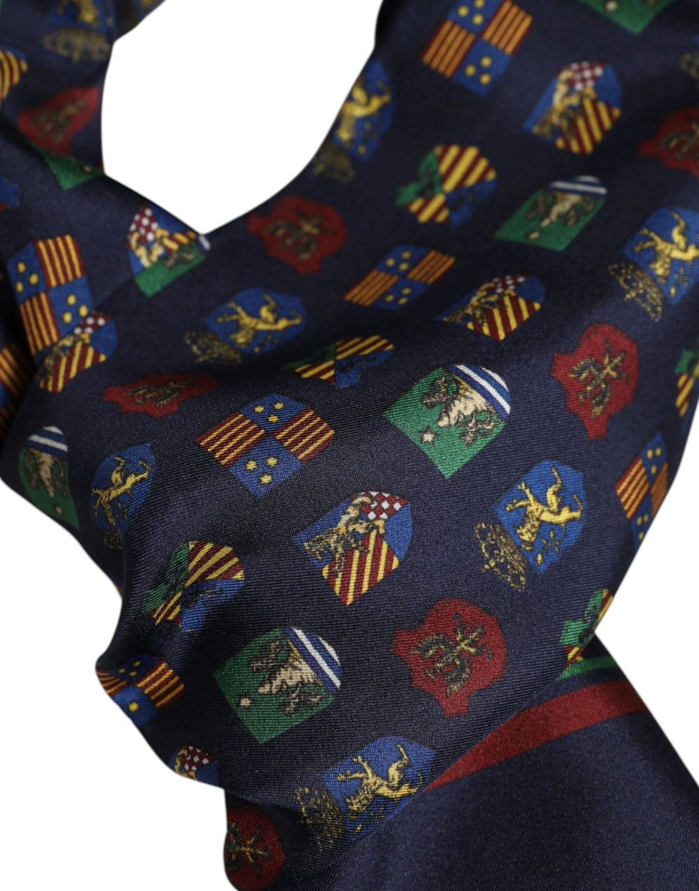 Dolce & Gabbana Blue Silk Printed Fringes Foulard Scarf - Scarves & Shawls