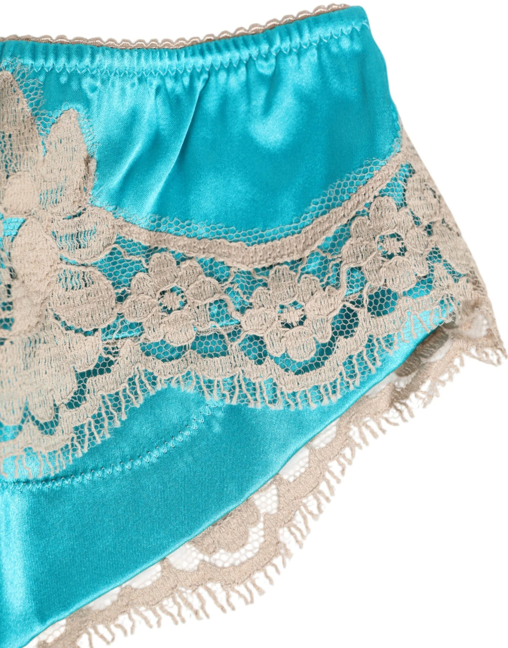 Dolce & Gabbana Blue Silk Satin Lace Trim New Slip Underwear - IT4 | L - Briefs