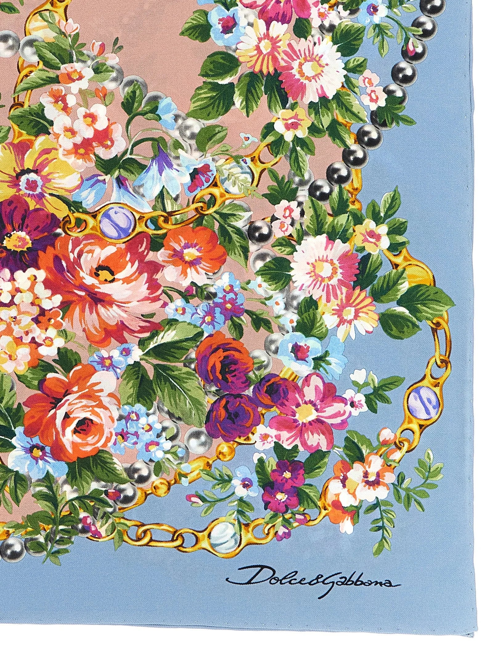 Dolce & Gabbana Blå Siden Scarf