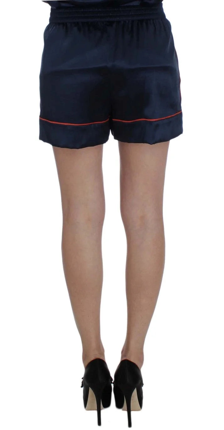 Dolce & Gabbana Blue Silk Stretch Sleepwear Shorts - IT1 | XS - Pajamas