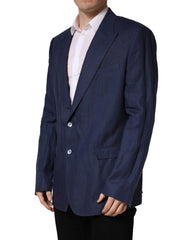 Dolce & Gabbana Blue Single Breasted 2 Button Suit Jacket - IT58 | 3XL