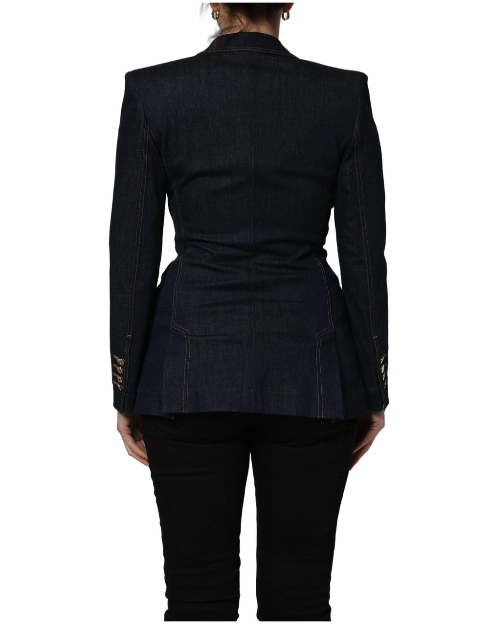 Dolce & Gabbana Blue Single-Breasted Denim Blazer Jacket - IT38 | XS