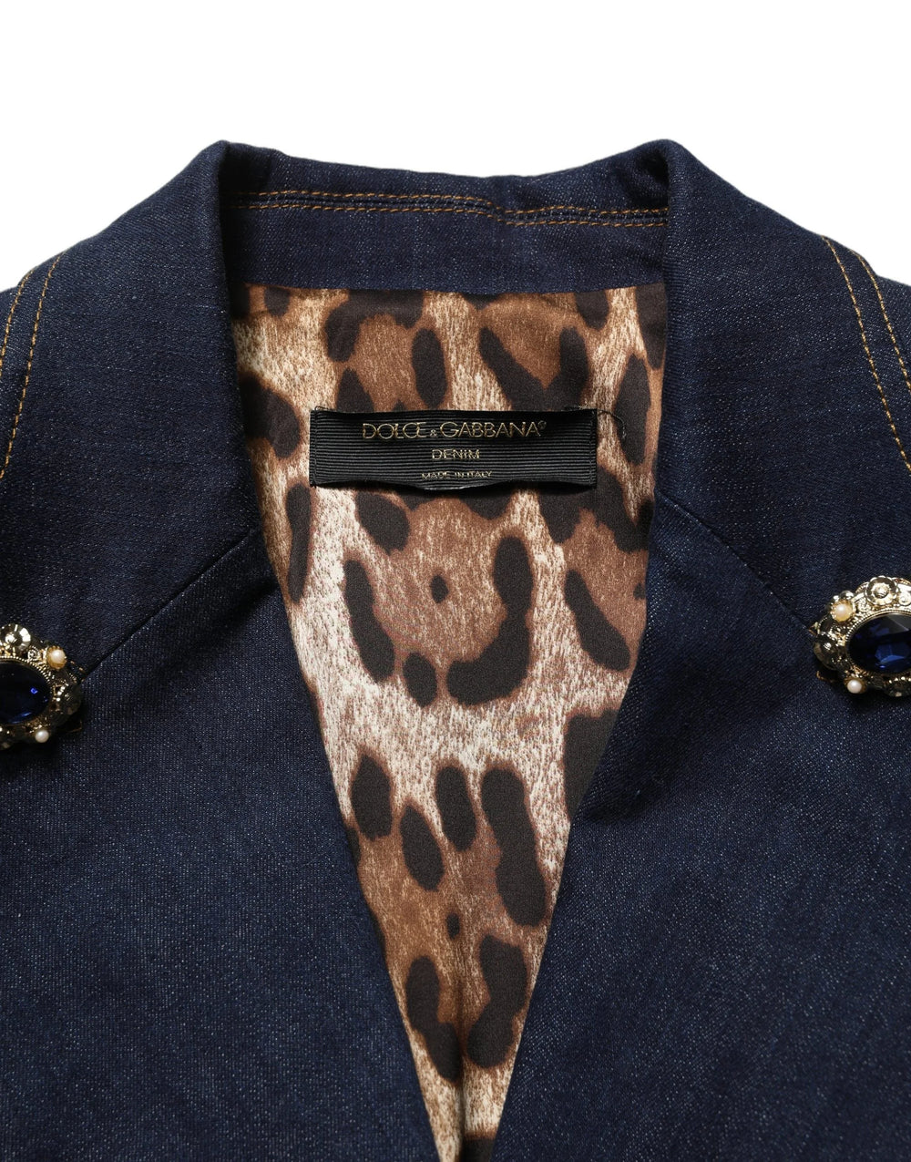 Dolce & Gabbana Blue Single-Breasted Denim Blazer Jacket - IT38 | XS