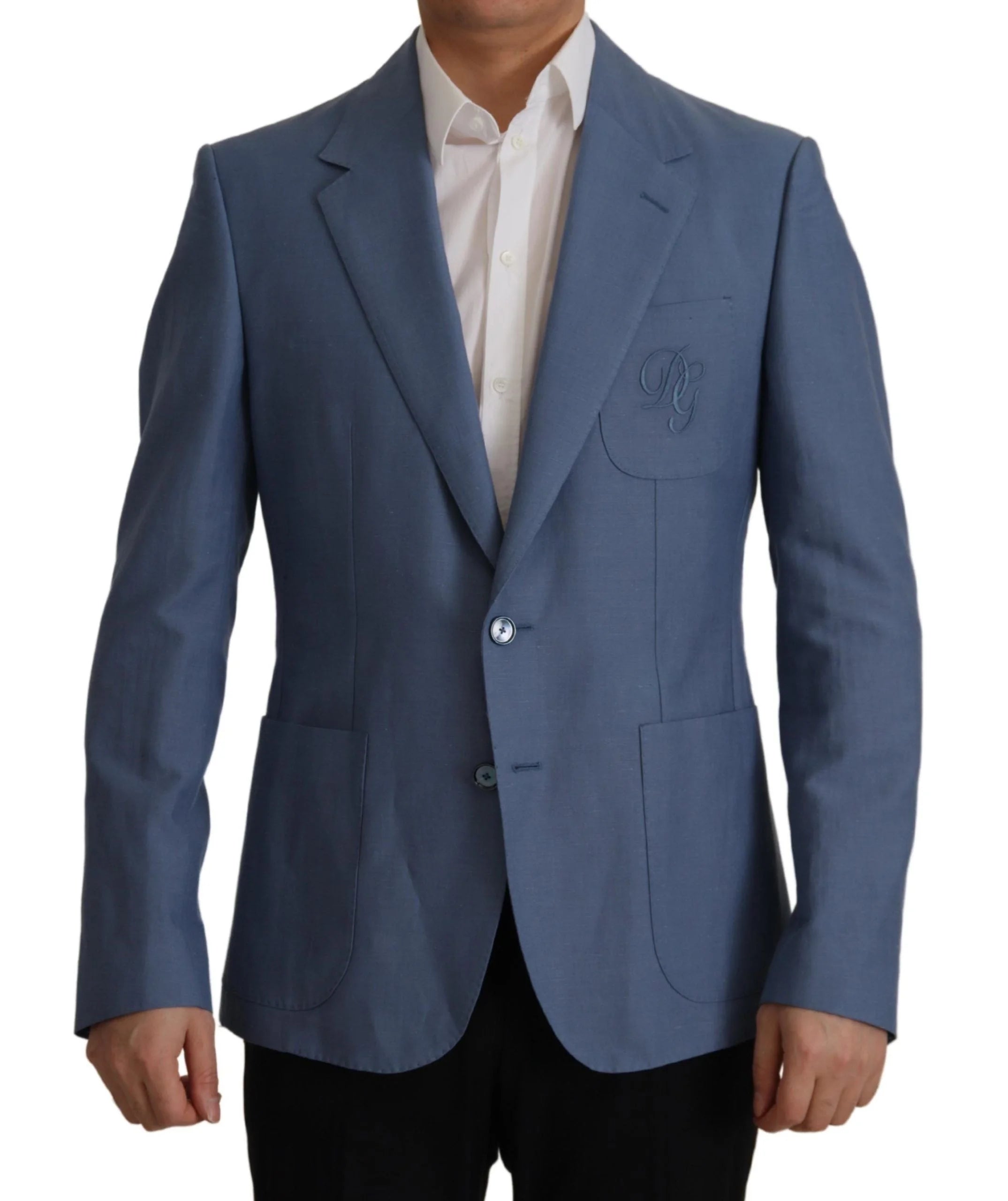 Dolce & Gabbana Blue Single Breasted Logo Blazer Jacket - IT48 | M - Sport Jackets
