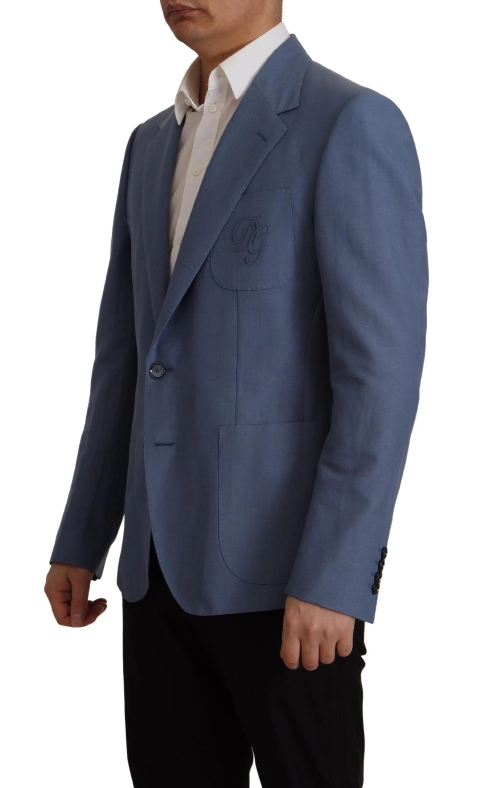 Dolce & Gabbana Blue Single Breasted Logo Blazer Jacket - IT48 | M - Sport Jackets