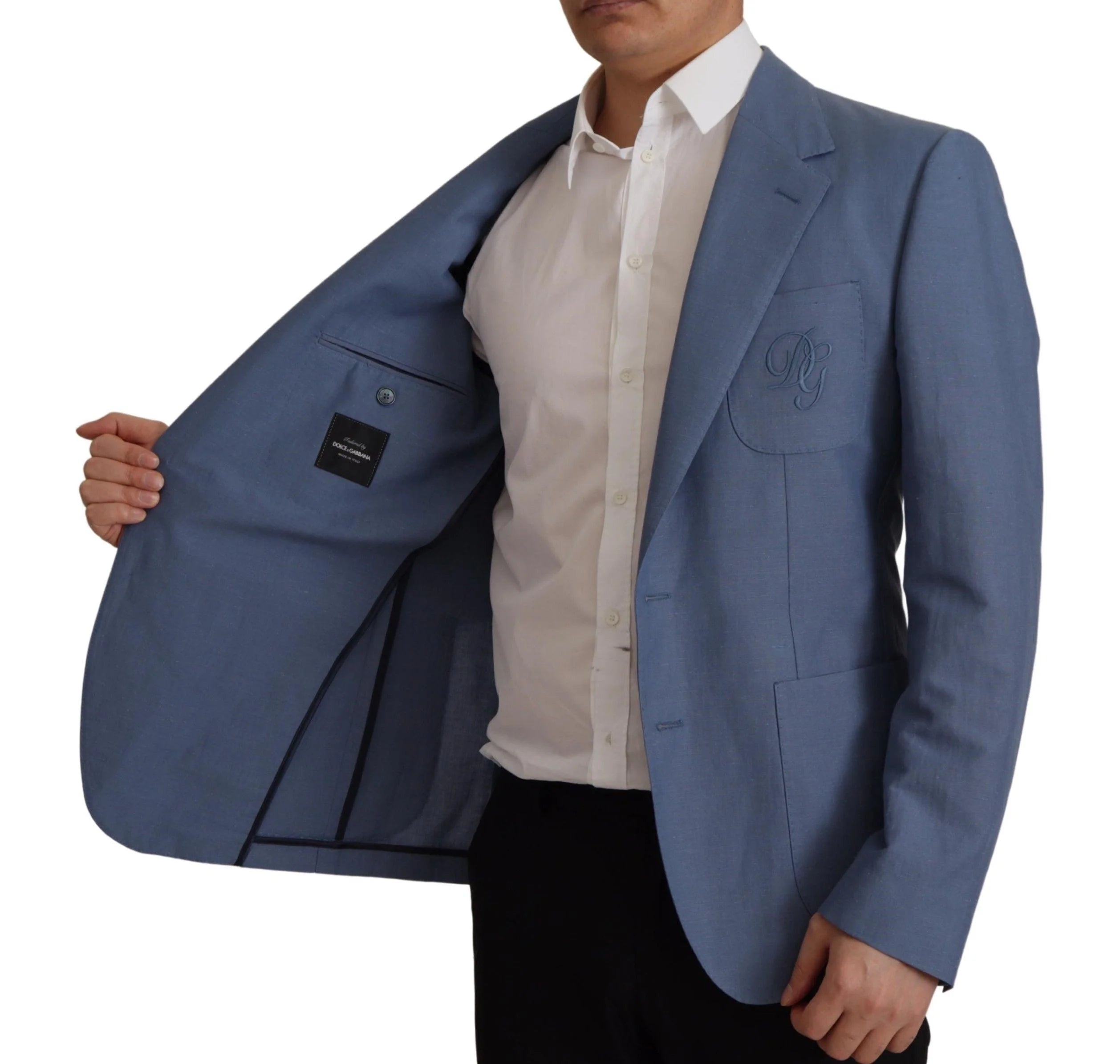 Dolce & Gabbana Blue Single Breasted Logo Blazer Jacket - IT48 | M - Sport Jackets