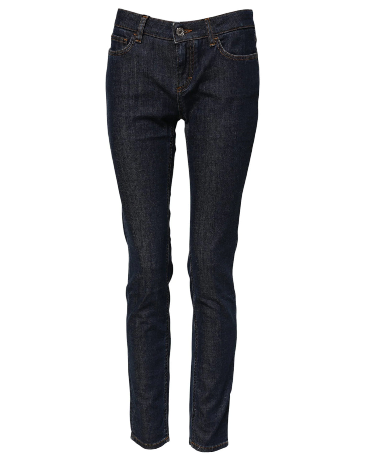 Dolce & Gabbana Blue Skinny Cotton Mid Waisted Denim Jeans - Jeans